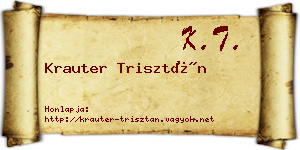 Krauter Trisztán névjegykártya
